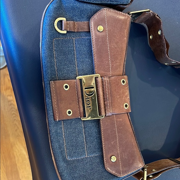Dior Blue and Brown Shoulder Bag - Picture 2 of 7